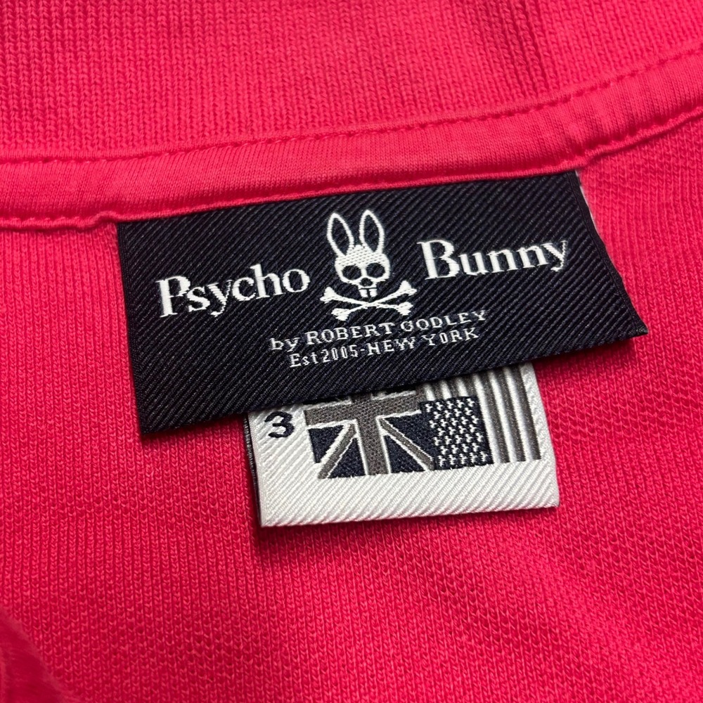 Psycho Bunny Polo Red Mens Size 3 Short Sleeve Pique Cotton Embroidered Logo - Picture 3 of 6